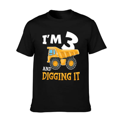 Three 3yr 3rd Birthday Construction Boy 3 Years Old T-Shirt