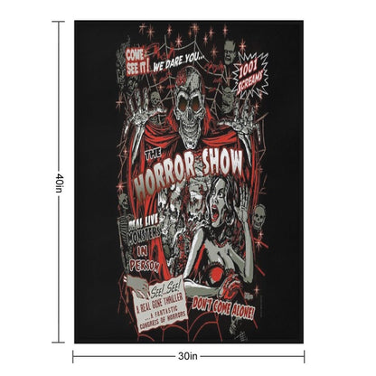 Spook Show Horror Movie Monsters Throw Blanket
