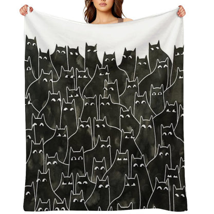 Suspicious Cats Throw Blanket