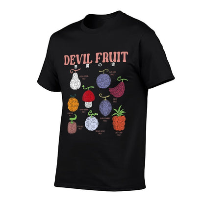 One Piece Anime Devil Fruit Varieties Illustration  Relaxed-fit T-Shirt