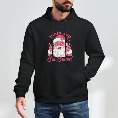 67 Christmas Funny Six Seven Meme Santa Say Six Seven Pilling-Resistant Hoodie