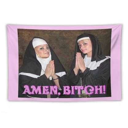 Paris Hilton And Nicole Richie Nuns Tapestry