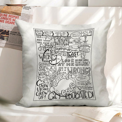 The Wicked Witch of The East Bro Hand Lettered Linen Throw Pillow Cover