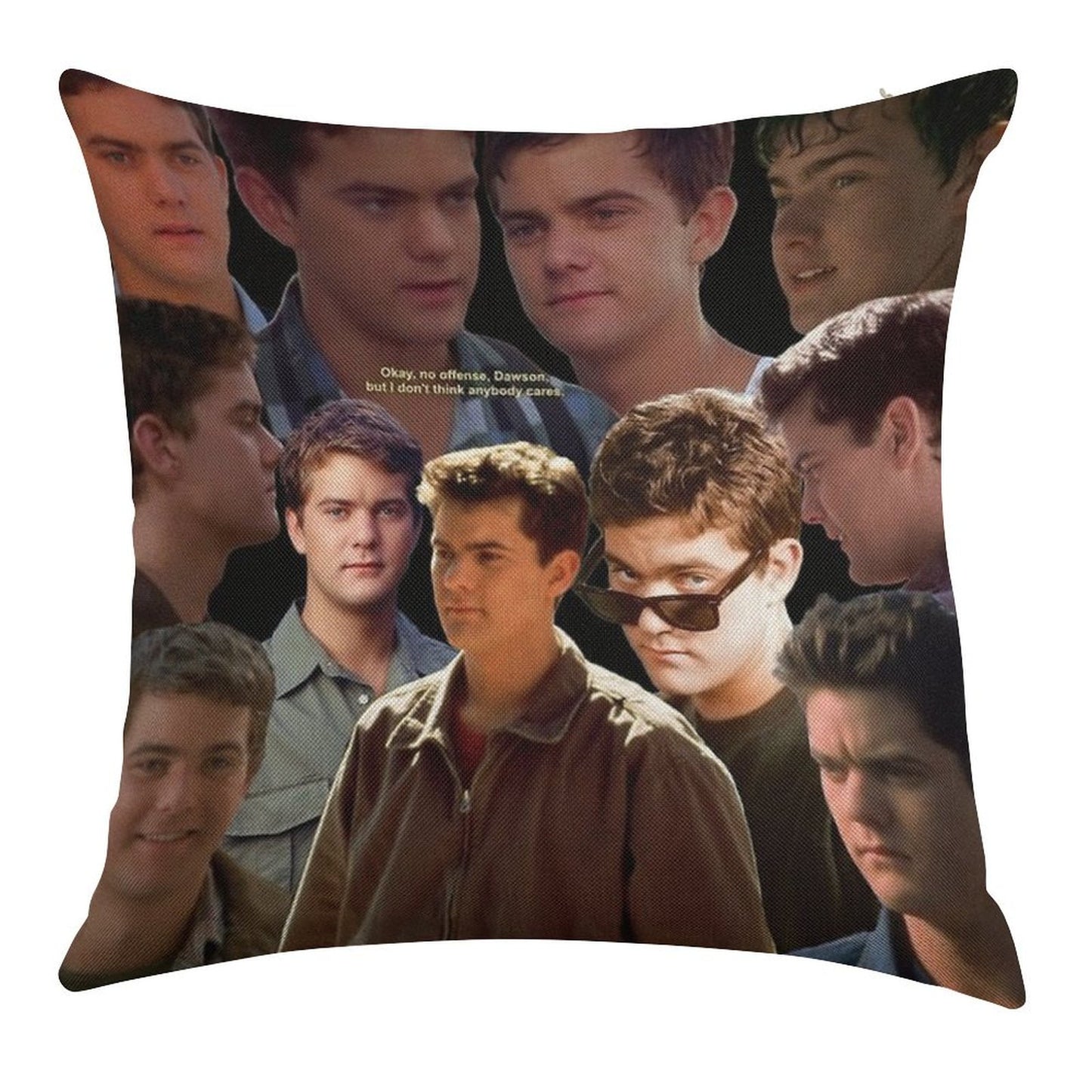 Joshua Jackson Collage Linen Throw Pillow Cover