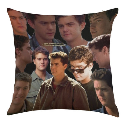 Joshua Jackson Collage Linen Throw Pillow Cover