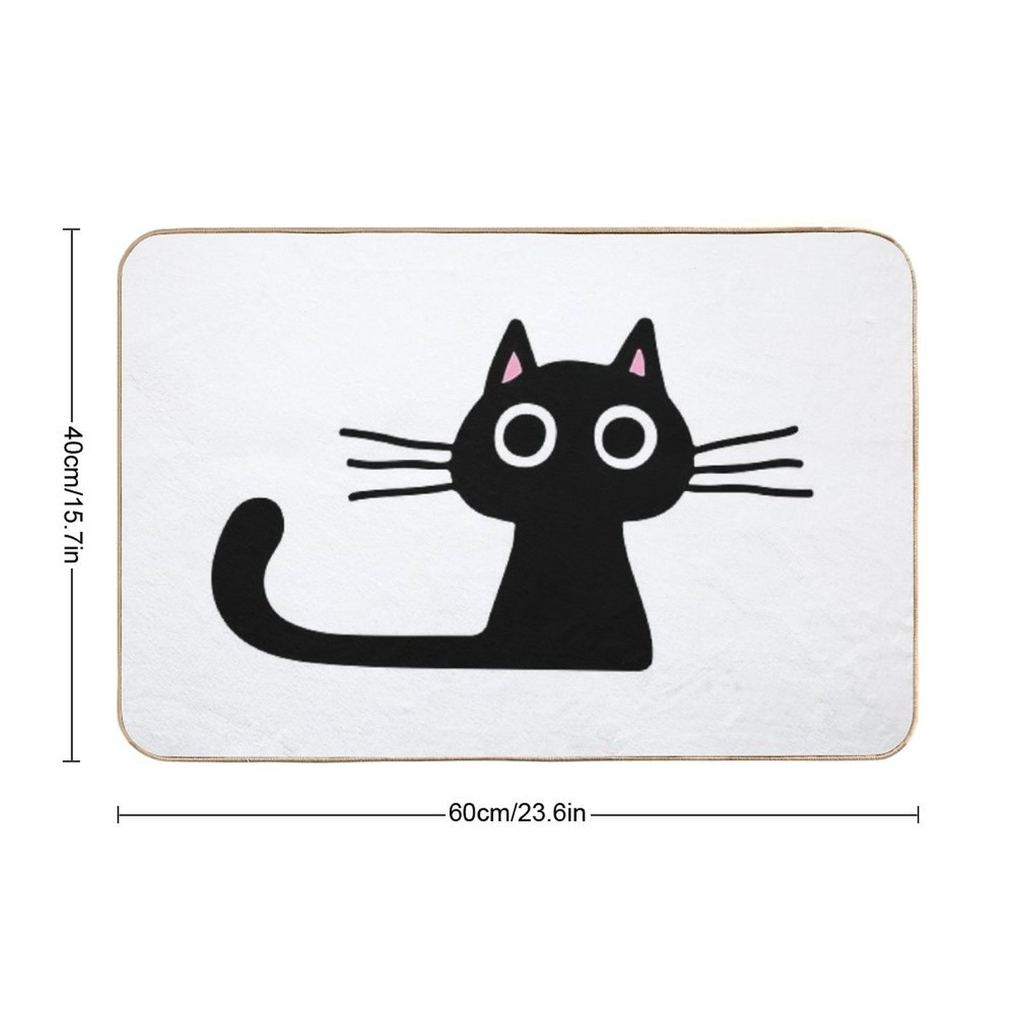 Cutie Kitty Cat Wide Eyed Black Kitten Bath Mat