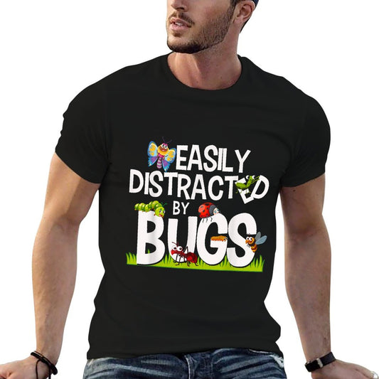 Funny Bug Insects Easily Distracted By Bugs Science T-Shirt