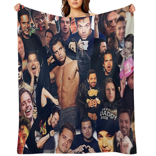 Sebastian Stan (collage Design) Throw Blanket