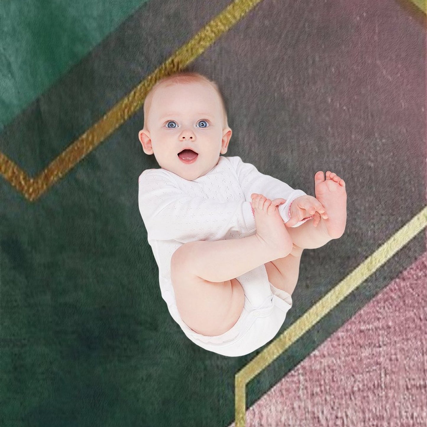 Emerald Green And Pink Geo No 1 Throw Blanket
