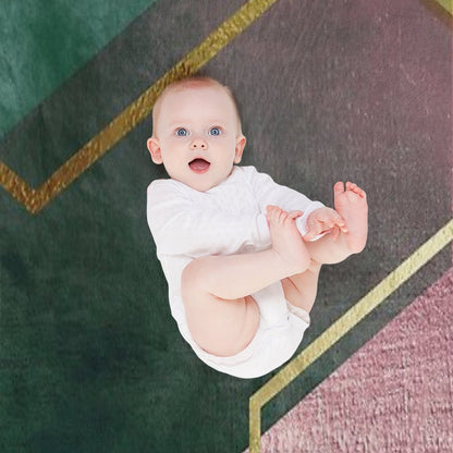Emerald Green And Pink Geo No 1 Throw Blanket