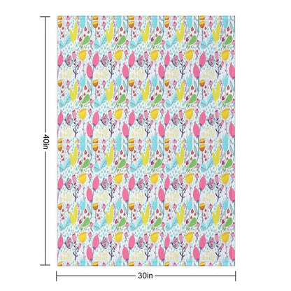 Funky Flowers Throw Blanket
