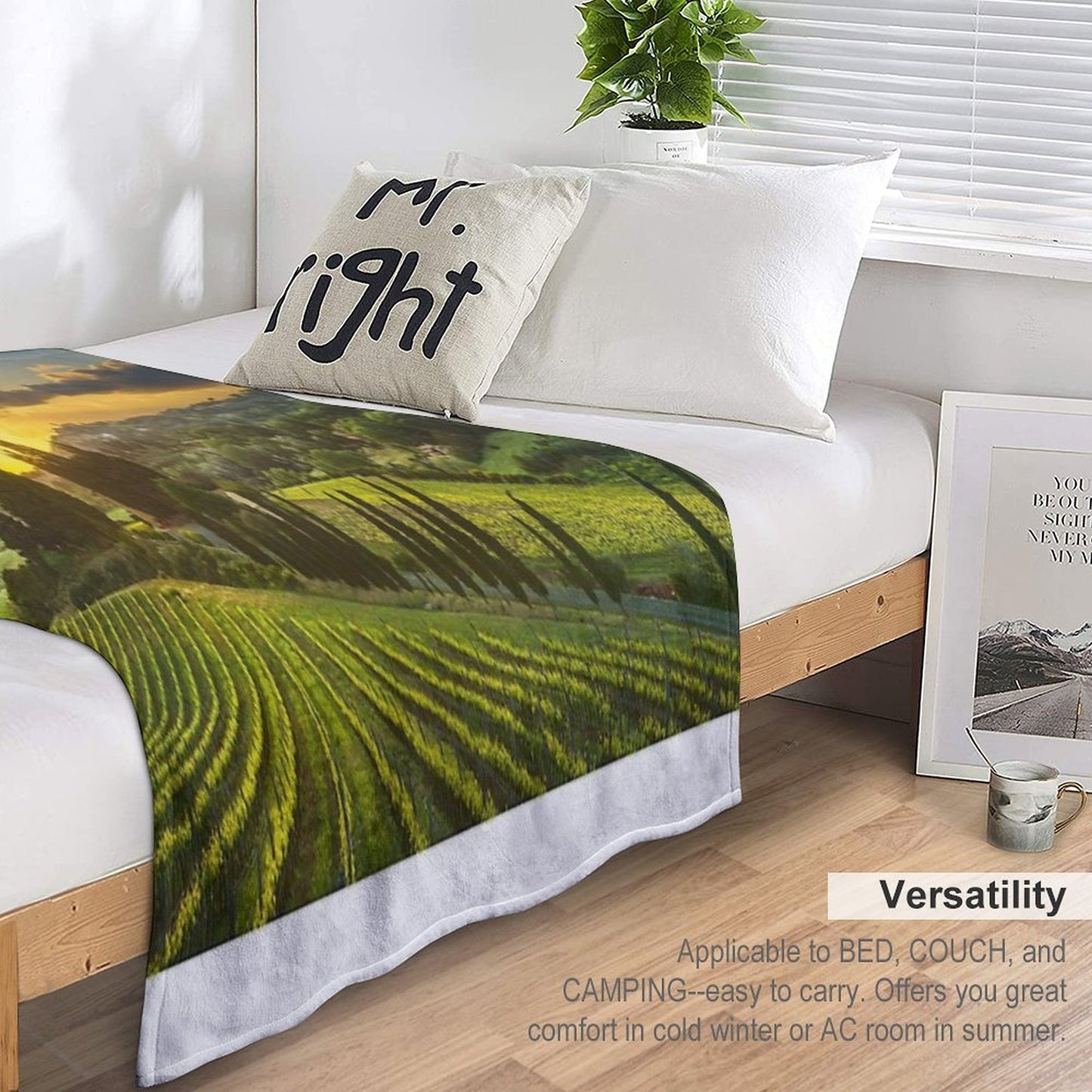 Vineyards And Countryside Landscape in Maremma. Tuscany Throw Blanket