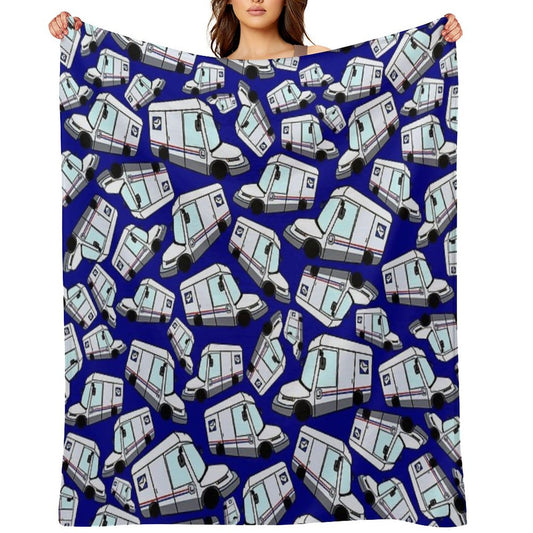 NGDV New Mail Truck Print Throw Blanket