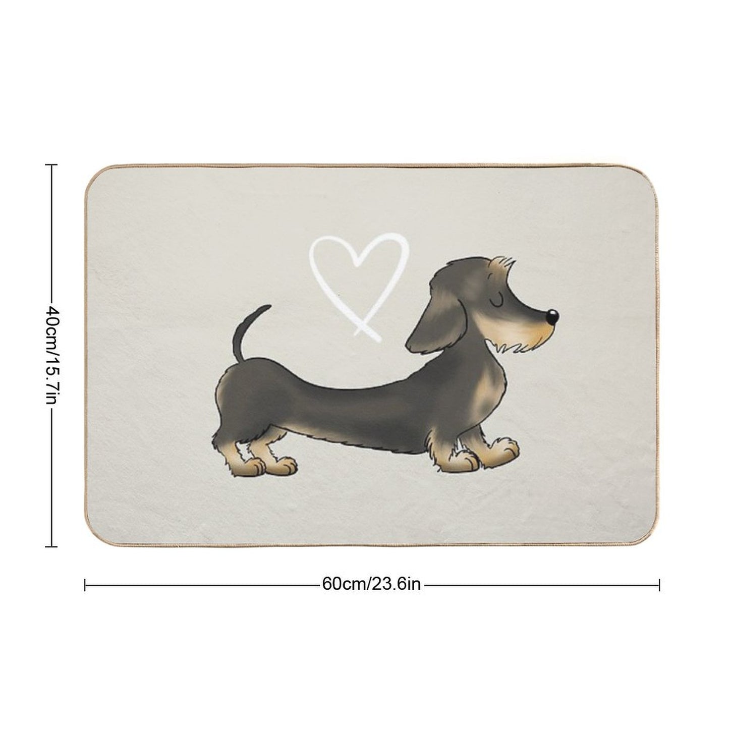 Dachshund Wire Hair Sausage Dog Bath Mat