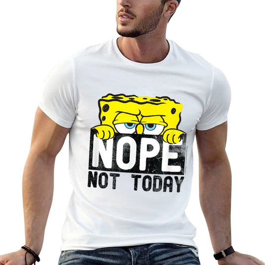 SpongeBob SquarePants - Nope Not Today  Fade-proof Color T-Shirt