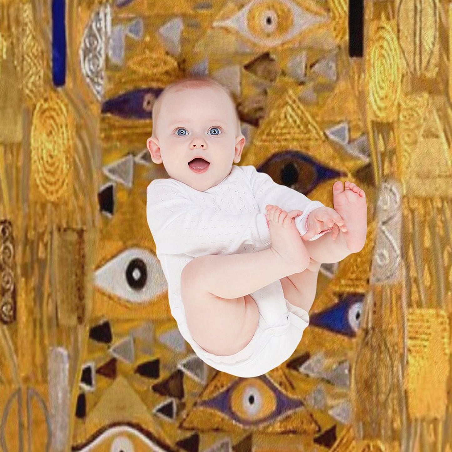 Adele Bloch-Bauer I - Detail by Gustav Klimt Gold Throw Blanket