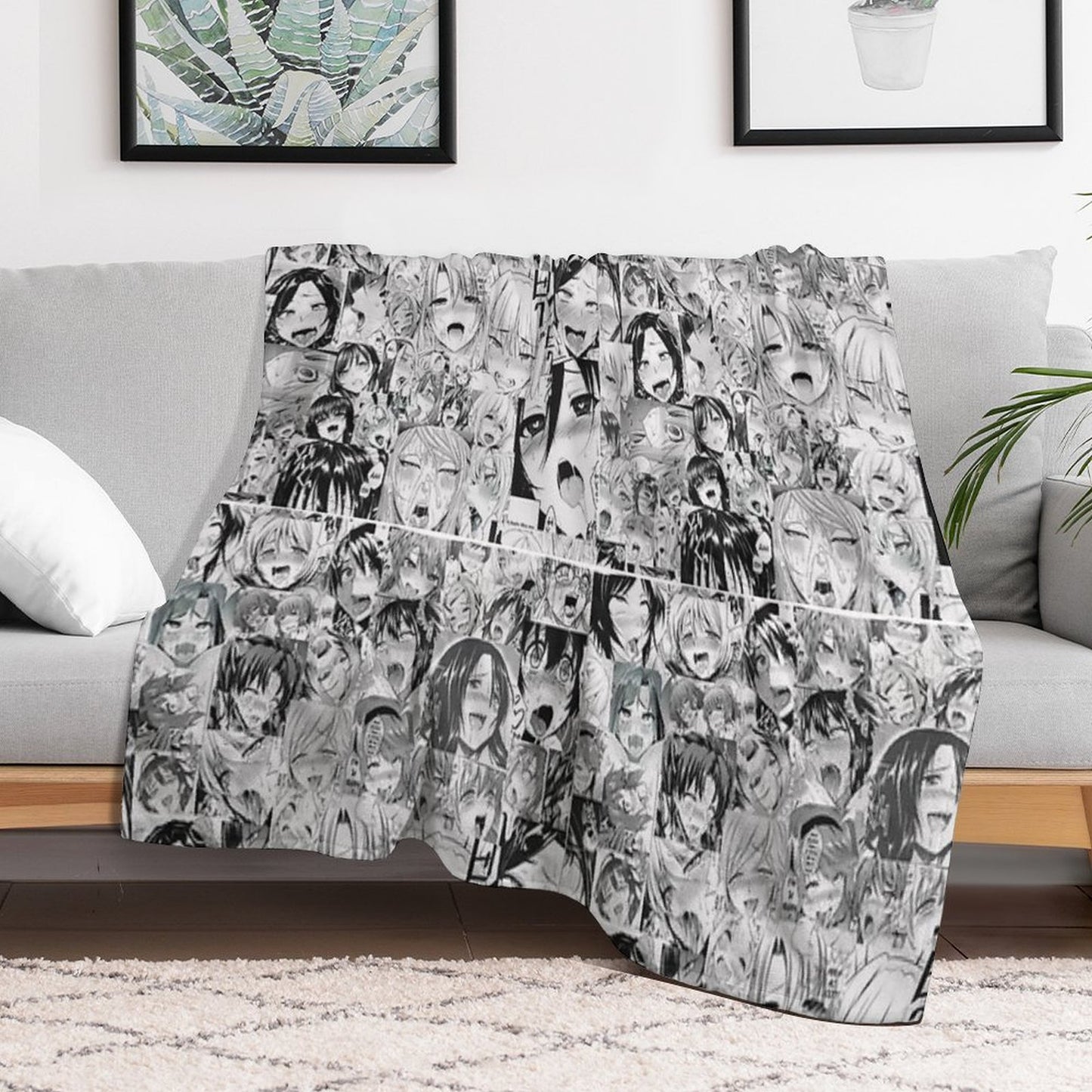 Aygo Hentai Anime Face Throw Blanket