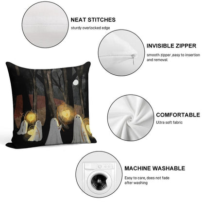 Ghost Parade Soft Anti-Pilling Throw Pillow