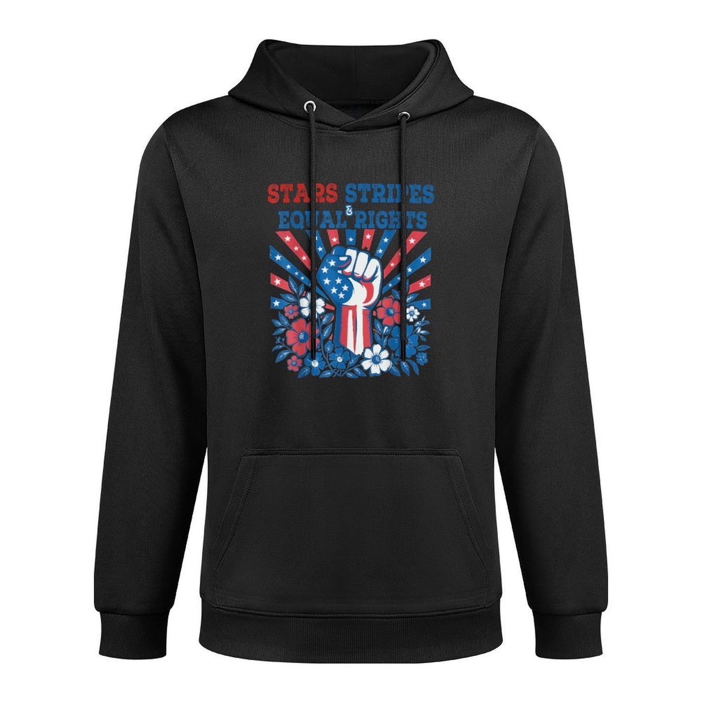 Stars Stripes And Equal Rights 4th July Patriotic Activist Medium-Weight Fabric Hoodie