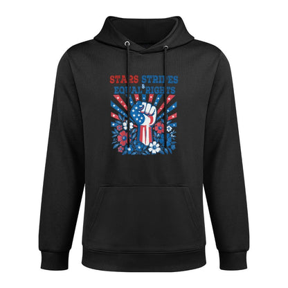 Stars Stripes And Equal Rights 4th July Patriotic Activist Medium-Weight Fabric Hoodie