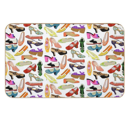 Vintage Shoe Collection  Easy To Clean Bath Mat
