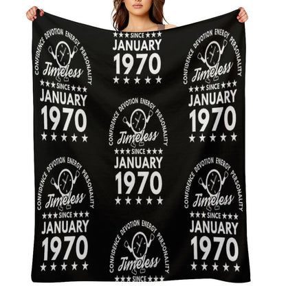 January Birthday Timeless Person - White Text Throw Blanket