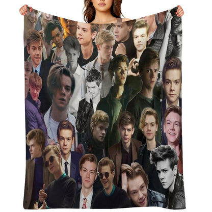 Thomas Brodie-Sangster Collage Throw Blanket