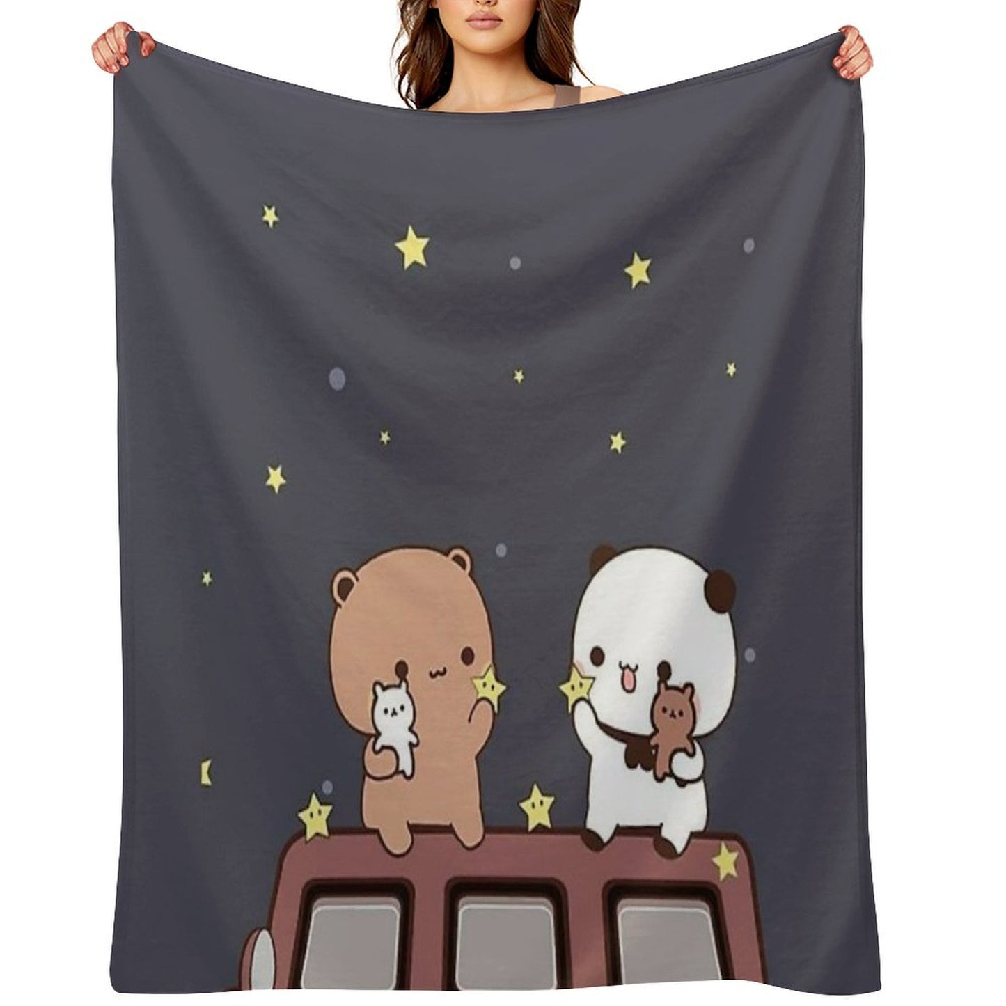 Bubu And Dudu Watching The Moon Together Throw Blanket