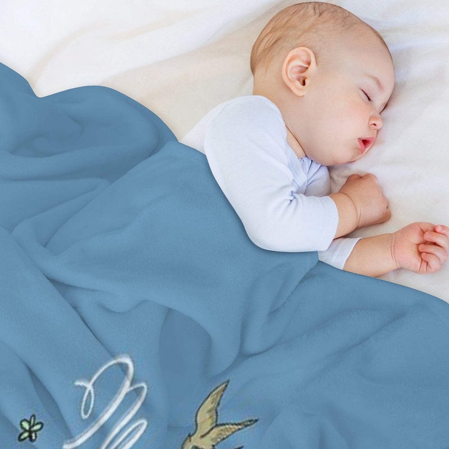 Hunger Games Quality Calligraphy - Black Version - Blue Throw Blanket