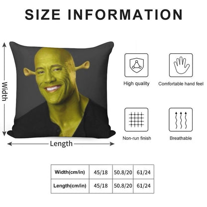 Dwayne 'The Shrok Johnson Soft Anti-Pilling Throw Pillow