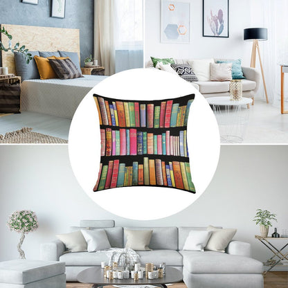 Bookworms Delight  Antique Book Library for Bibliophile Linen Throw Pillow Cover