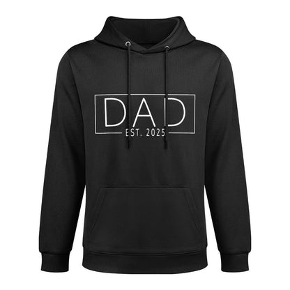 Dad Est. 2025 Expect Baby 2025, Father 2025 New Dad 2025, Small, Black Adjustable Hood Hoodie