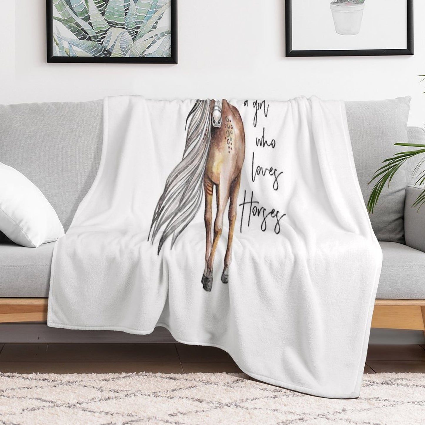 Just A Girl Who Loves Horses - Horse Lover Design Throw Blanket