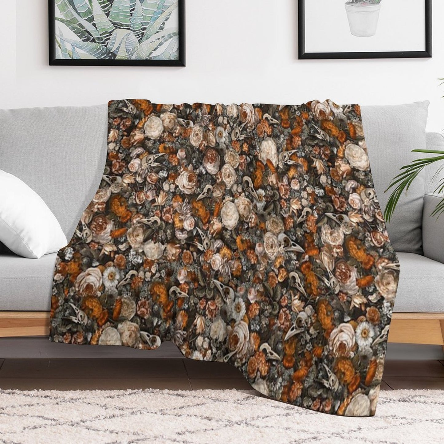 Baroque Macabre Throw Blanket