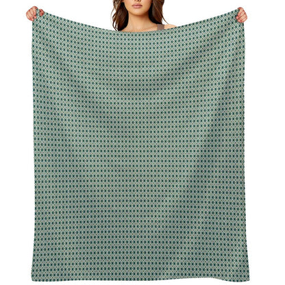 Tiny Diamond Petals in Green Throw Blanket