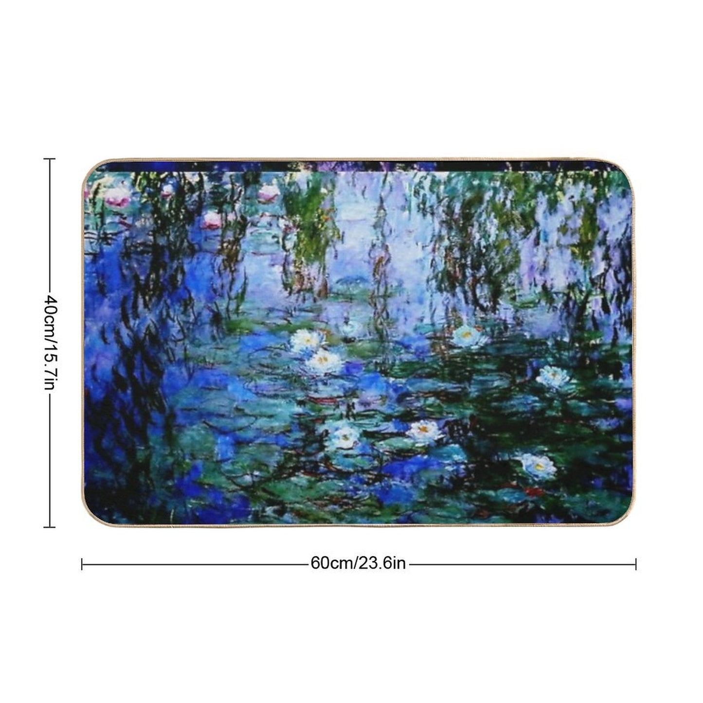 Claude Monet's Blue And White Water Lilies - Les Nymphéas Bleus Et Blancs Bath Mat
