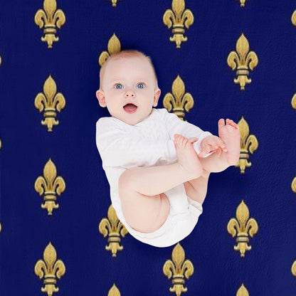 Royal Fleur De Lys Blue Throw Blanket