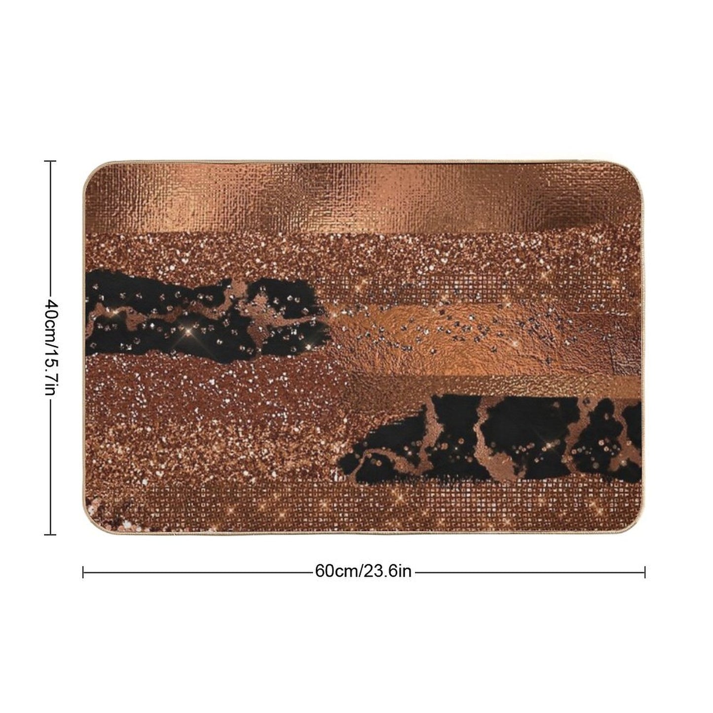 Dark Faux Copper Glamour Bath Mat