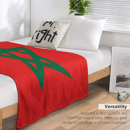 Green Star, Moors Flag-Proud to Be Moorish Throw Blanket