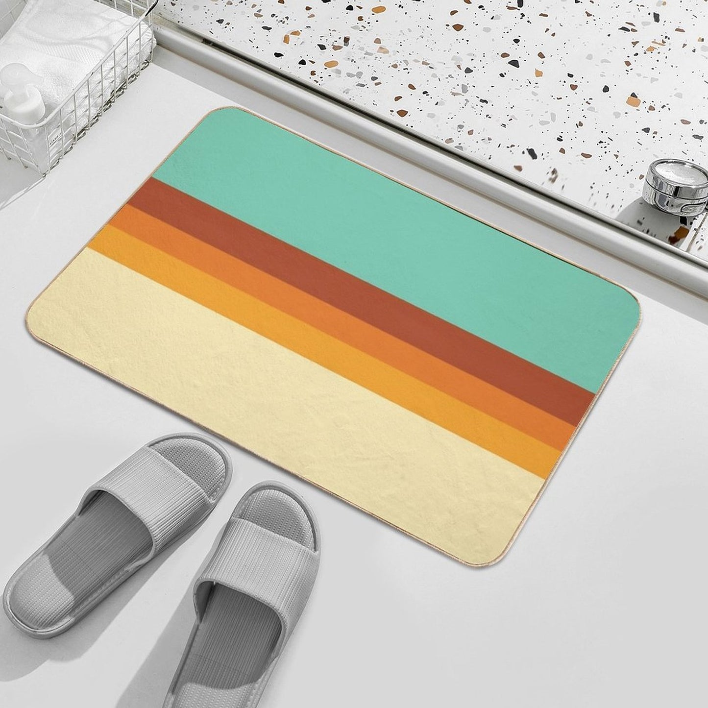 Retro Land  Easy To Clean Bath Mat