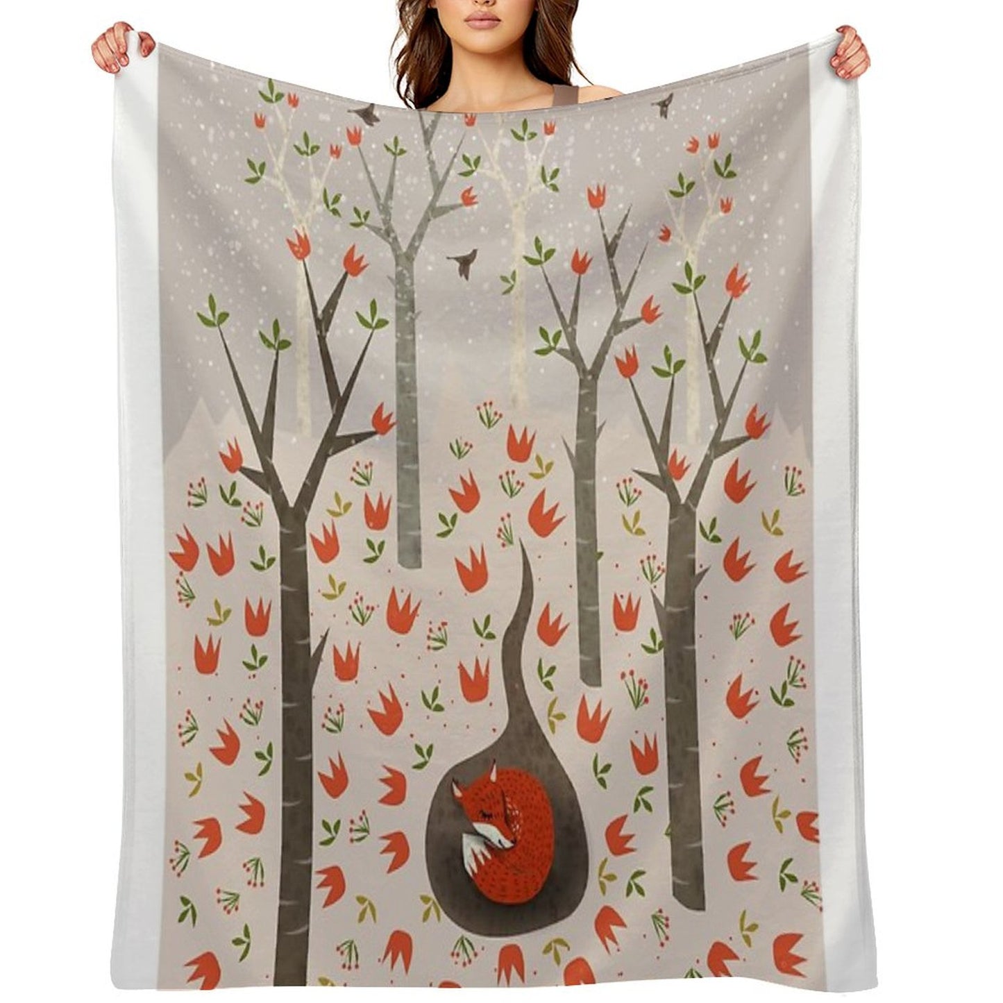 Sleeping Fox Throw Blanket