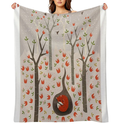 Sleeping Fox Throw Blanket