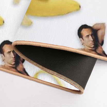 Nicolas Cage Banana Pattern Bath Mat