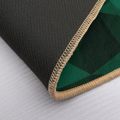 Polygonal Emerald Green Geometric Pattern Bath Mat