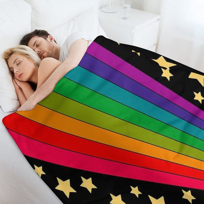 Stars And Rainbow Throw Blanket