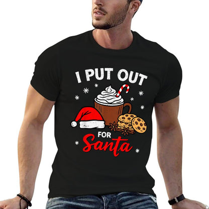 I Put Out for Santa Funny Xmas Christmas Couple Matching  Stretchy T-Shirt