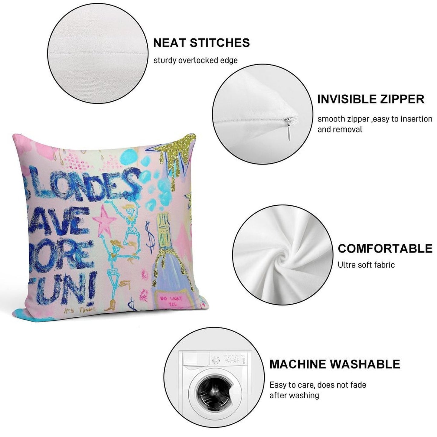 Blondes Have More Fun Soft Skin-Friendly Throw Pillow