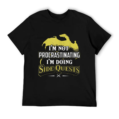 RPG Gamer I&#39;m Doing Side Quests - Casual Crew Neck,, Adult Polyester (Black) T-Shirt