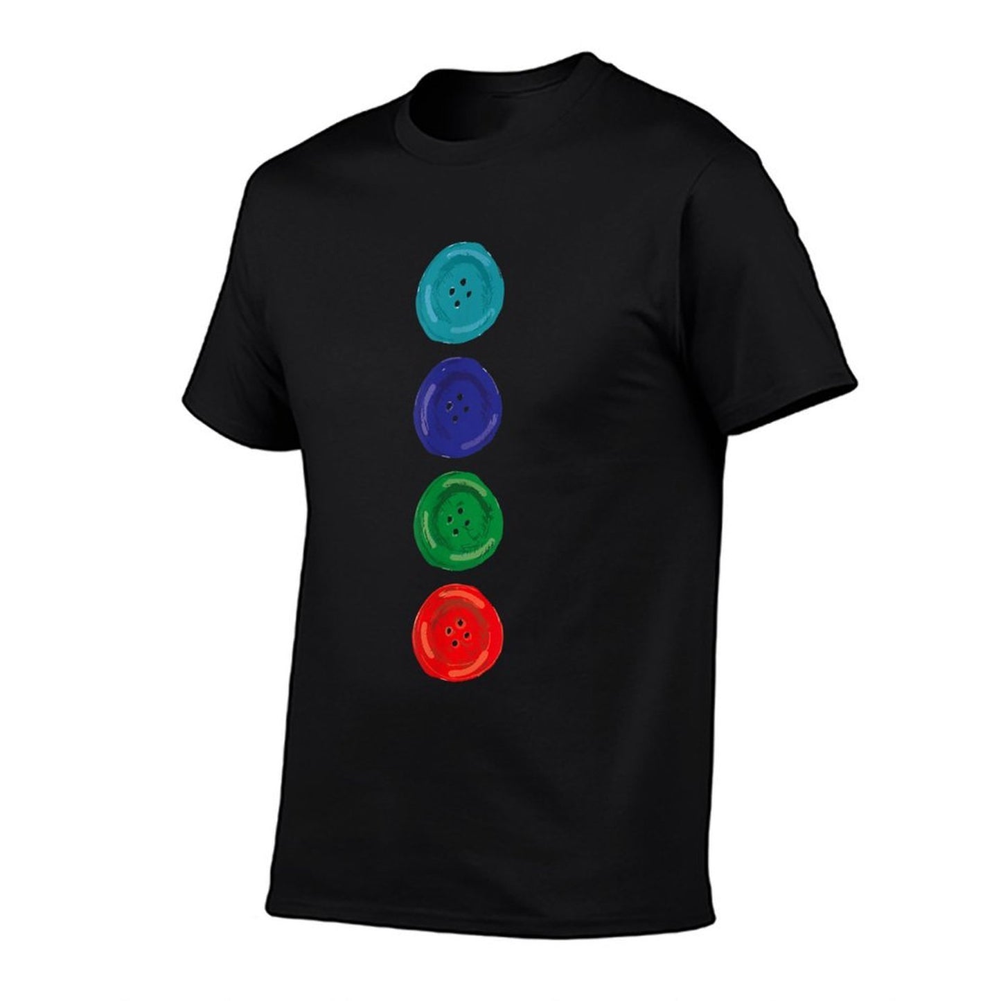 Four Groovy Buttons Blue Cat Funny Halloween Costume Kids  Slim-fit Cut T-Shirt