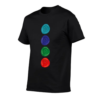 Four Groovy Buttons Blue Cat Funny Halloween Costume Kids  Slim-fit Cut T-Shirt